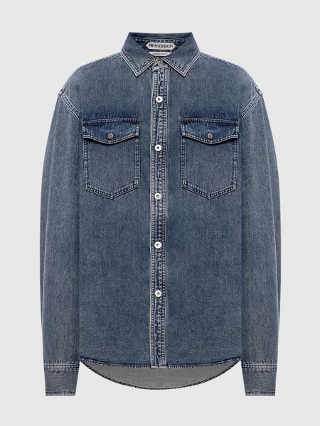 Джинсова сорочка з ефектом потертості Jw Anderson синя