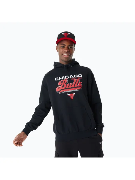 Мъжки суитшърт New Era NBA Graphic OS Hoody Chicago Bulls black черно