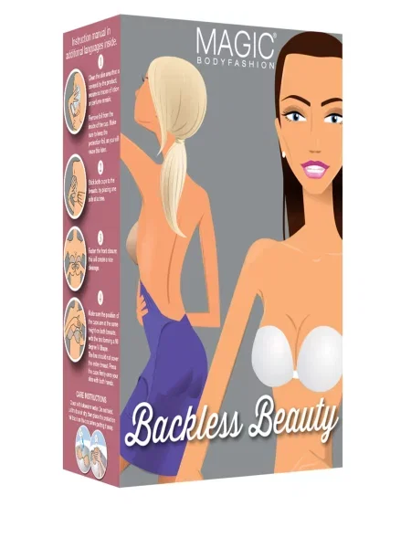 Magic Bodyfashion Biustonosz Push-Up Bez Pleców Backless Beauty beige