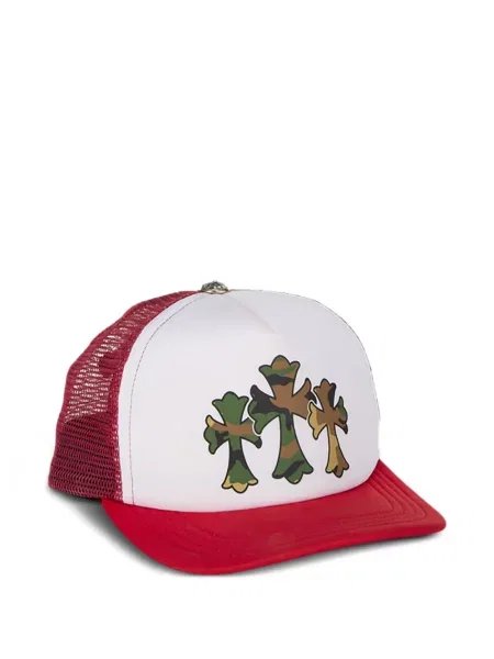 Căciulă Chrome Hearts cu motiv cu inimi alb