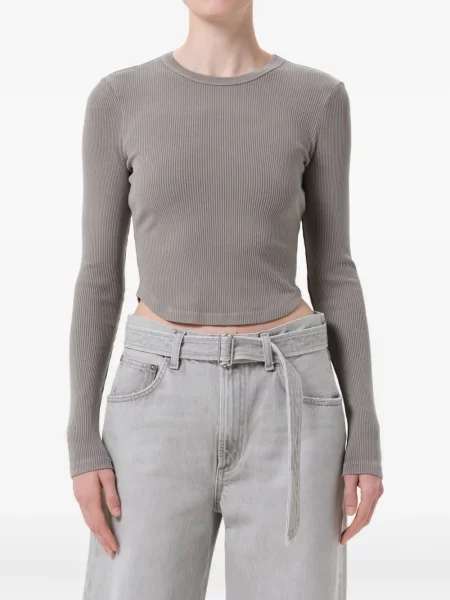 Koszulka Agolde prążkowana szara