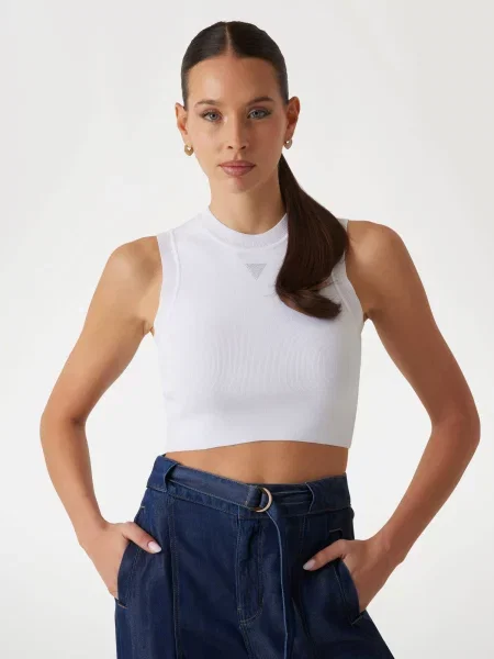 GUESS Top ALEXIA | Cropped Fit fehér