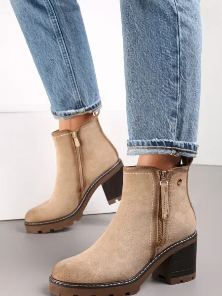 Botine cu Boho cu Kodra bej