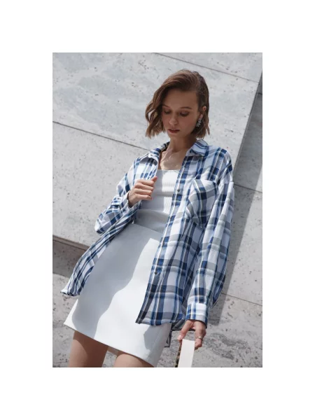 Картата сорочка Estro синя