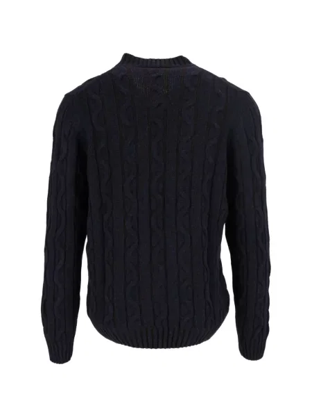 Kašmírový svetr Settefili Cashmere s výstřihem do v modrý