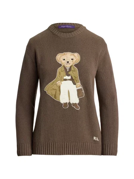 Tricou polo Ralph Lauren Collection din cașmir maro