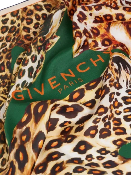 Fular Givenchy de mătase cu imagine maro