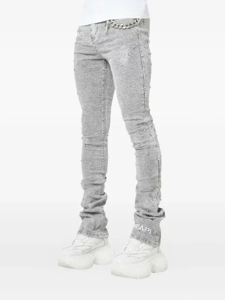 Дънки Guapi с кристали сиво