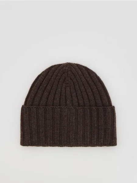 Reserved Căciulă cu adaos de lână cacao-cu-lapte