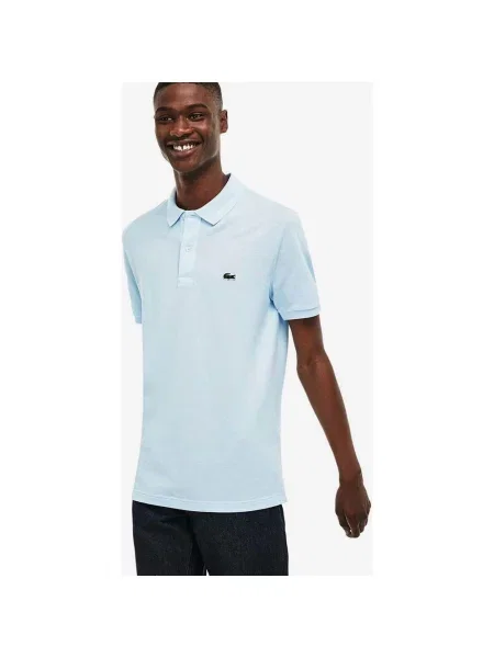 Koszulka polo Lacoste Slim Fit z krótkim rękawem pastelowoniebieska XS niebieska