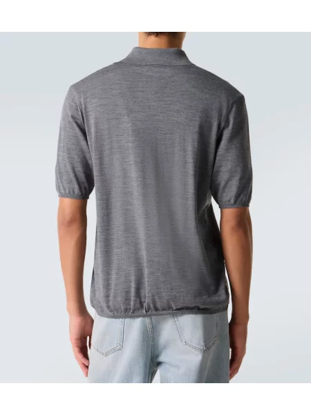 Polo Saint Laurent de lână gri