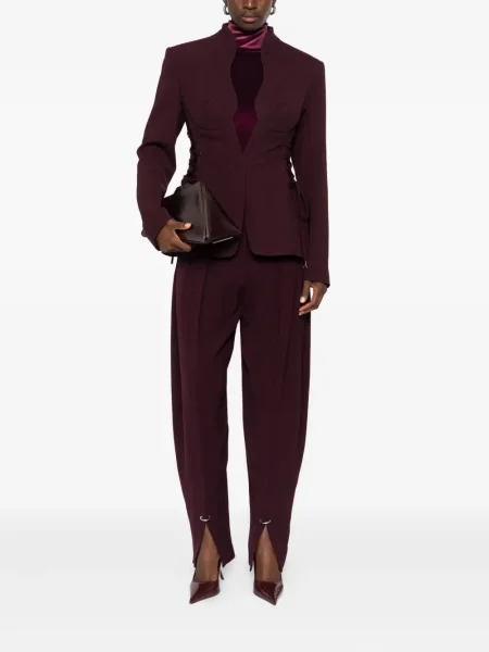 Pantaloni Mugler plisate roșu