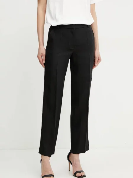 Luisa Spagnoli pantaloni din in negru