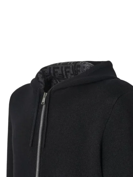 Hanorac cu glugă Fendi din cașmir negru