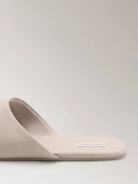 Kapcie z naturalnego materiału Kobieta 37 MANGO zielony