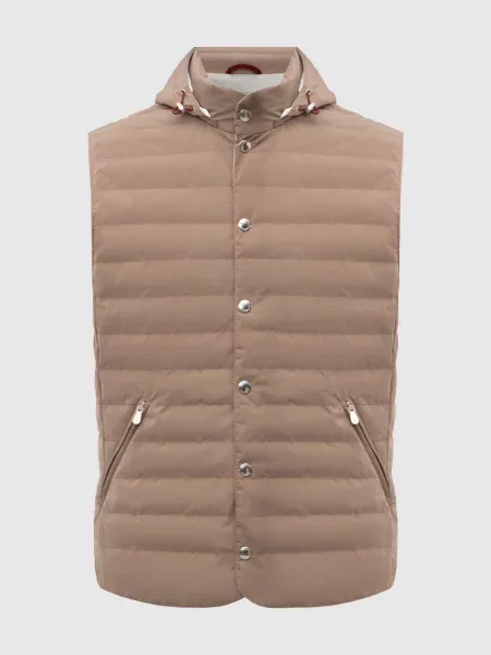 Пуховий жилет Brunello Cucinelli коричневий
