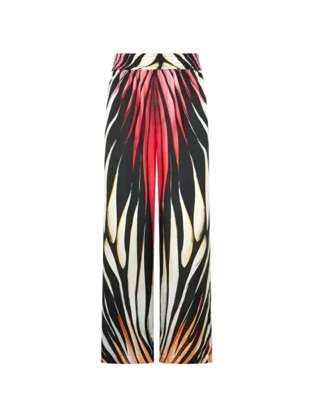 Pantaloni Roberto Cavalli din satin cu imagine negru