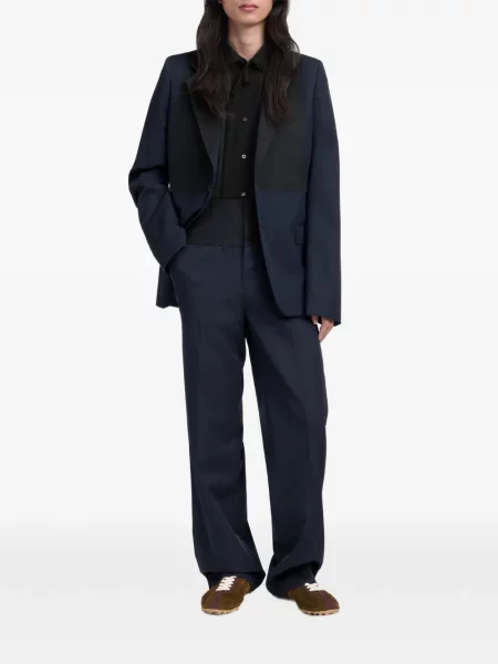 Pantaloni Maison Margiela de lână albastru