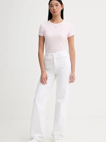 Tommy Jeans Tričko ESSENTIAL rosé ružová