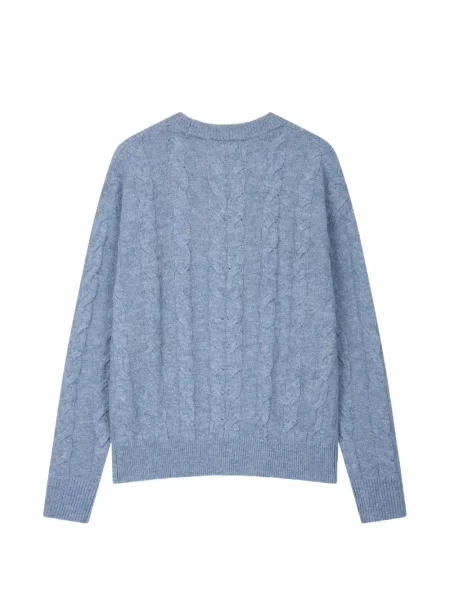 Pulover Tomboy cu decolteu rotund albastru