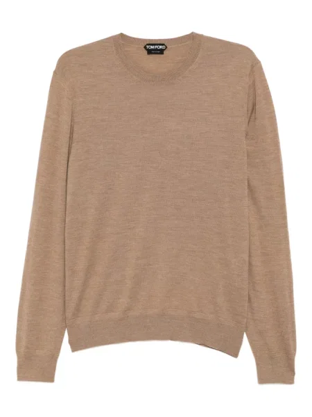 Tricou Tom Ford cu decolteu în U maro
