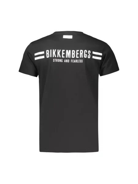 Koszulka Bikkembergs w paski z krótkim rękawem z paskiem czarna