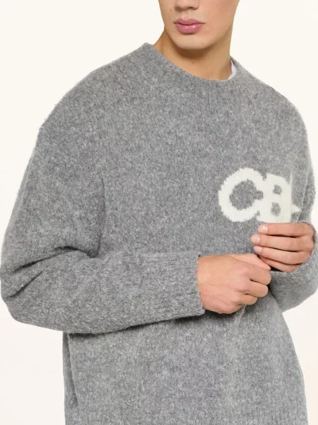 Cole Buxton Sweter Cb Star grau biały