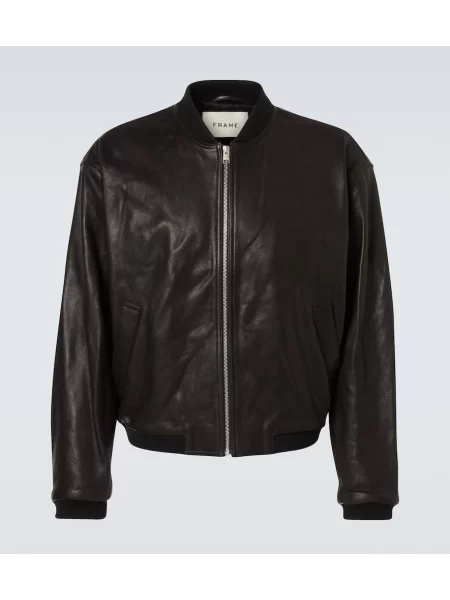 Usnjena jakna Frame črna