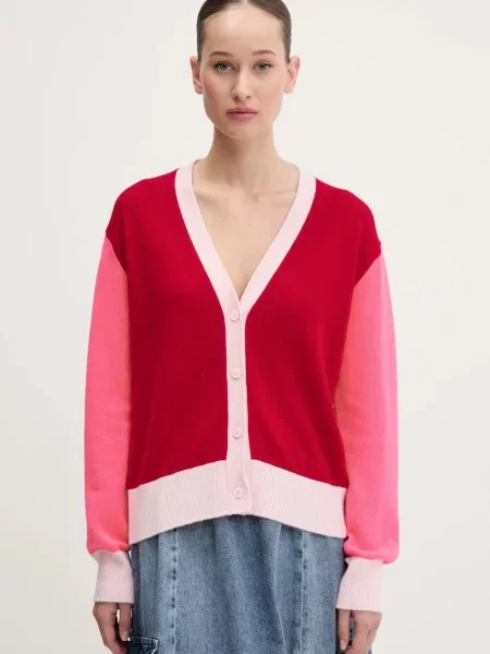 FROM FUTURE cardigan din cașmir rosu light