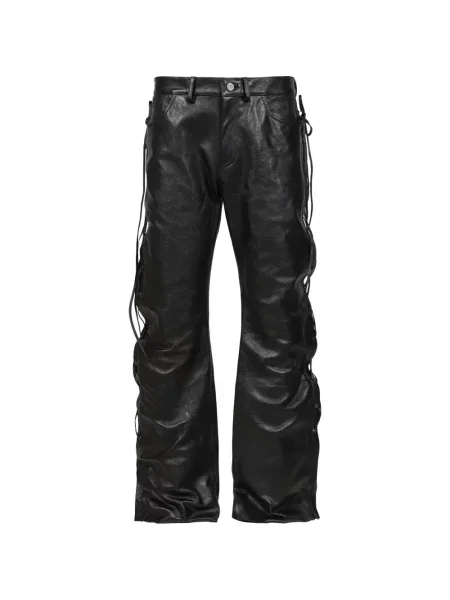 Pantaloni Vetements cu șireturi din dantelă negru