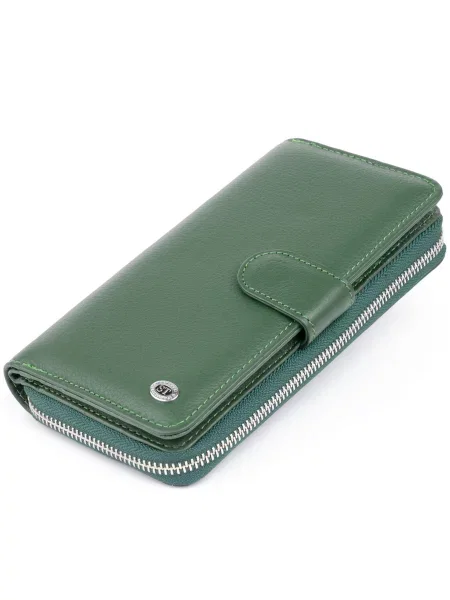 Кожаный кошелек St Leather Accessories зеленый