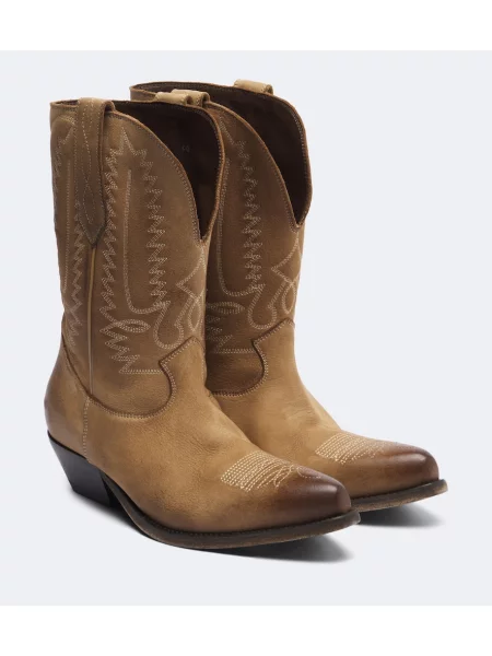 Botine Golden Goose din piele bej