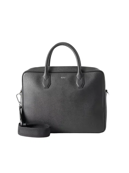 BOSS geantă de laptop pentru bărbați din piele Northon_Doc. Case negru