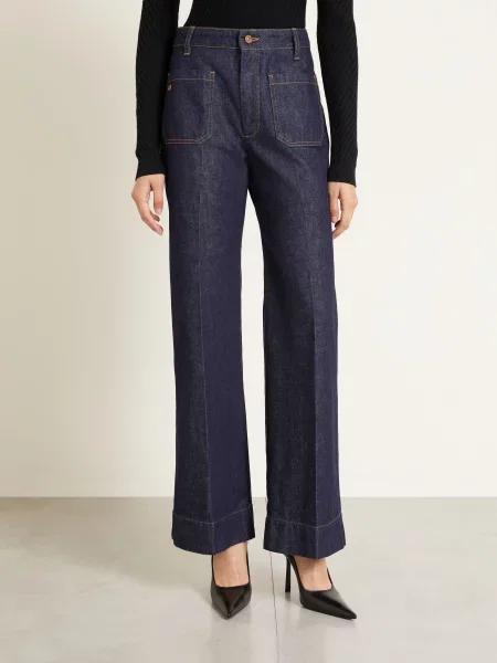 Victoria Beckham Široké Džíny Alina indigo rinse
