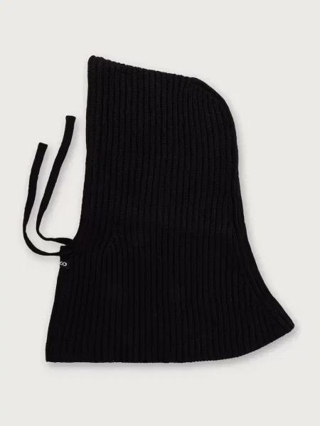 Fular Pinko de lână cu glugă negru