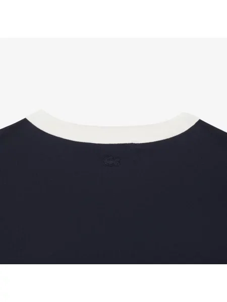 Lacoste Koszulka Z Jerseyu Z Haftowaną Naszywką granatowa