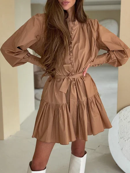 Сукня міні Milirud світло-коричневий софтшел коричнева