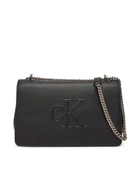 Geantă Calvin Klein Jeans Sculpted Ew Flap Bag Black Universal negru