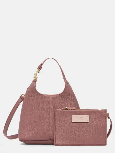 Coccinelle geantă crossbody pentru femei din piele roz