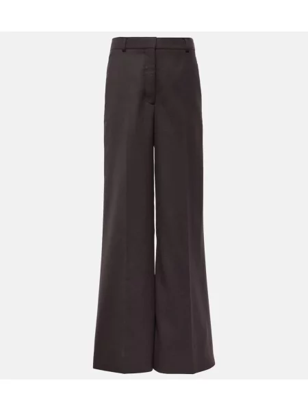 Pantaloni Stella Mccartney cu talie înaltă de lână maro