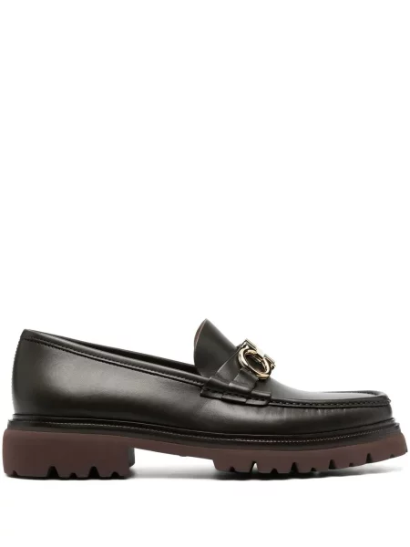 Pantofi loafer Ferragamo din piele chunky maro