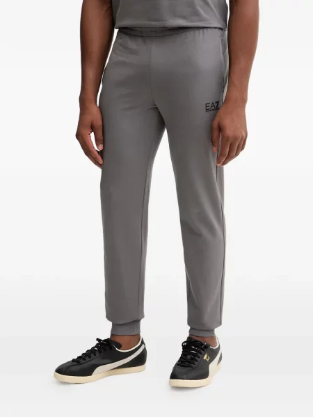 Pantaloni Ea7 Emporio Armani cu imagine alergare gri