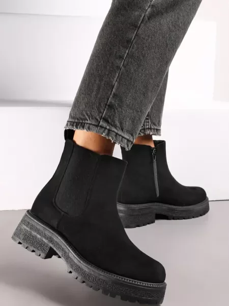 Ghete Botine cu Platformă Nomentta negre