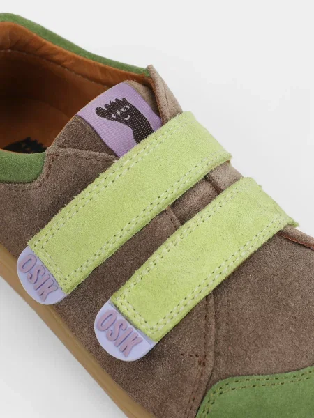 Дитячі Кросівки повсякденні OSIK Barefoot Glibbo Earthy Green Junior шкіра/замша зелений