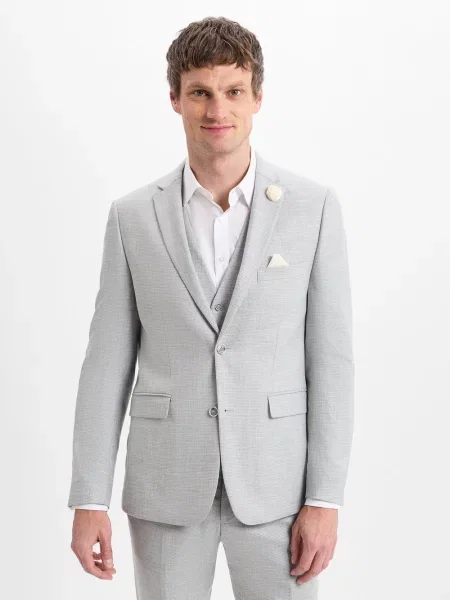 Finshley & Harding kurtka modułowa Steven Mężczyźni Modern Fit wzorzysty 25 szary