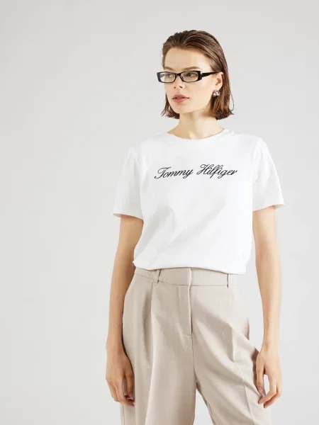 TOMMY HILFIGER Tricou negru alb