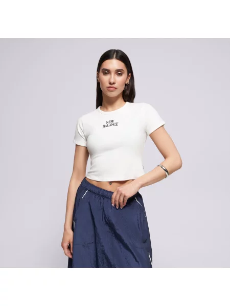 New Balance T-Shirt Linear Heritage Ringer T-Shirt biała