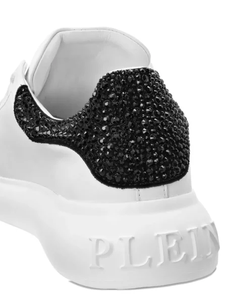 Sneakerși Philipp Plein cu platformă de cristal alb