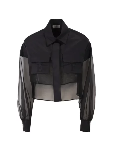 Haftowana koszula Elisabetta Franchi czarna