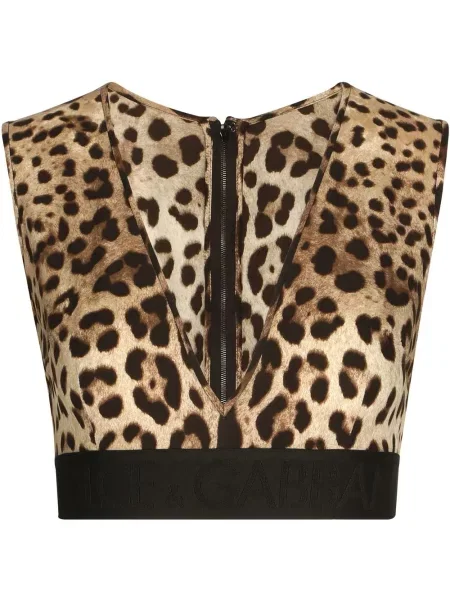 Vestă Dolce & Gabbana cu imagine cu model leopard maro